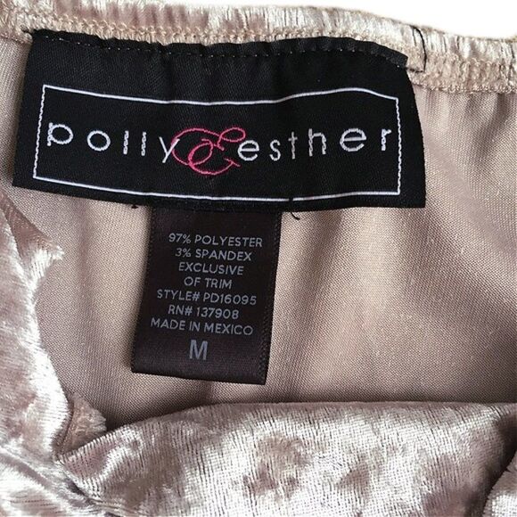 Polly&esther Light Pink Crushed Velvet Slip Dress - Picture 7 of 7